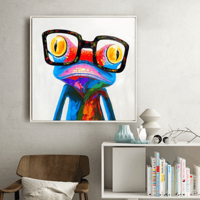 Cute Colorful Glasses Frog Painting By Number Kit - Painting By Number