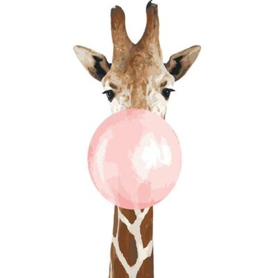 Giraffe Bubble Paint by Numbers Kit - DIY Art