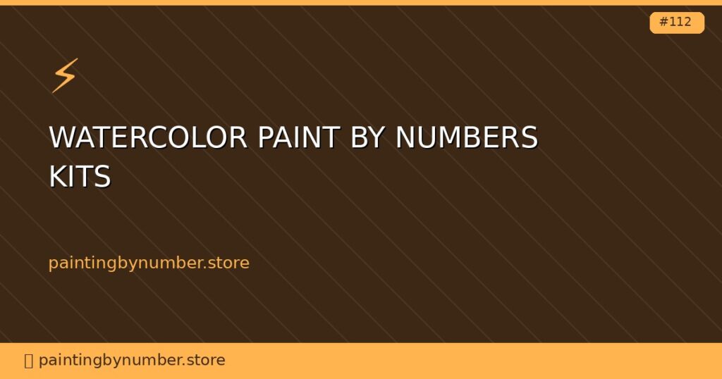 watercolor paint by numbers kits