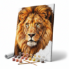 Lion paint by number kit with majestic lion portrait canvas and paint pots