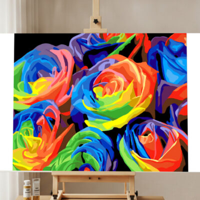 Malen nach Zahlen Set: Bunte Rosen