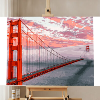Malen nach Zahlen Set Golden Gate Bridge Landschaft