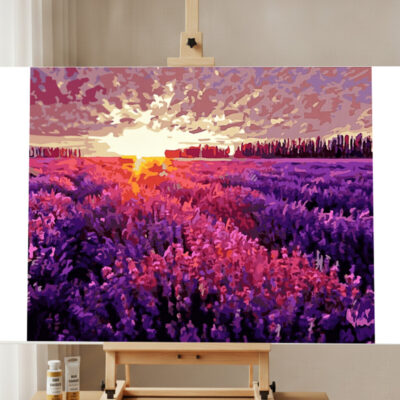 Paint by Numbers Kit Lavender Sunset Scenery