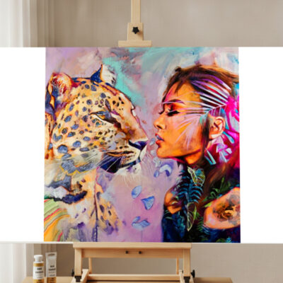 Leopard & Girl Paint by Numbers Kit