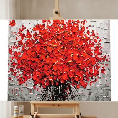 Red Fire Flowers Paint by Numbers Kit