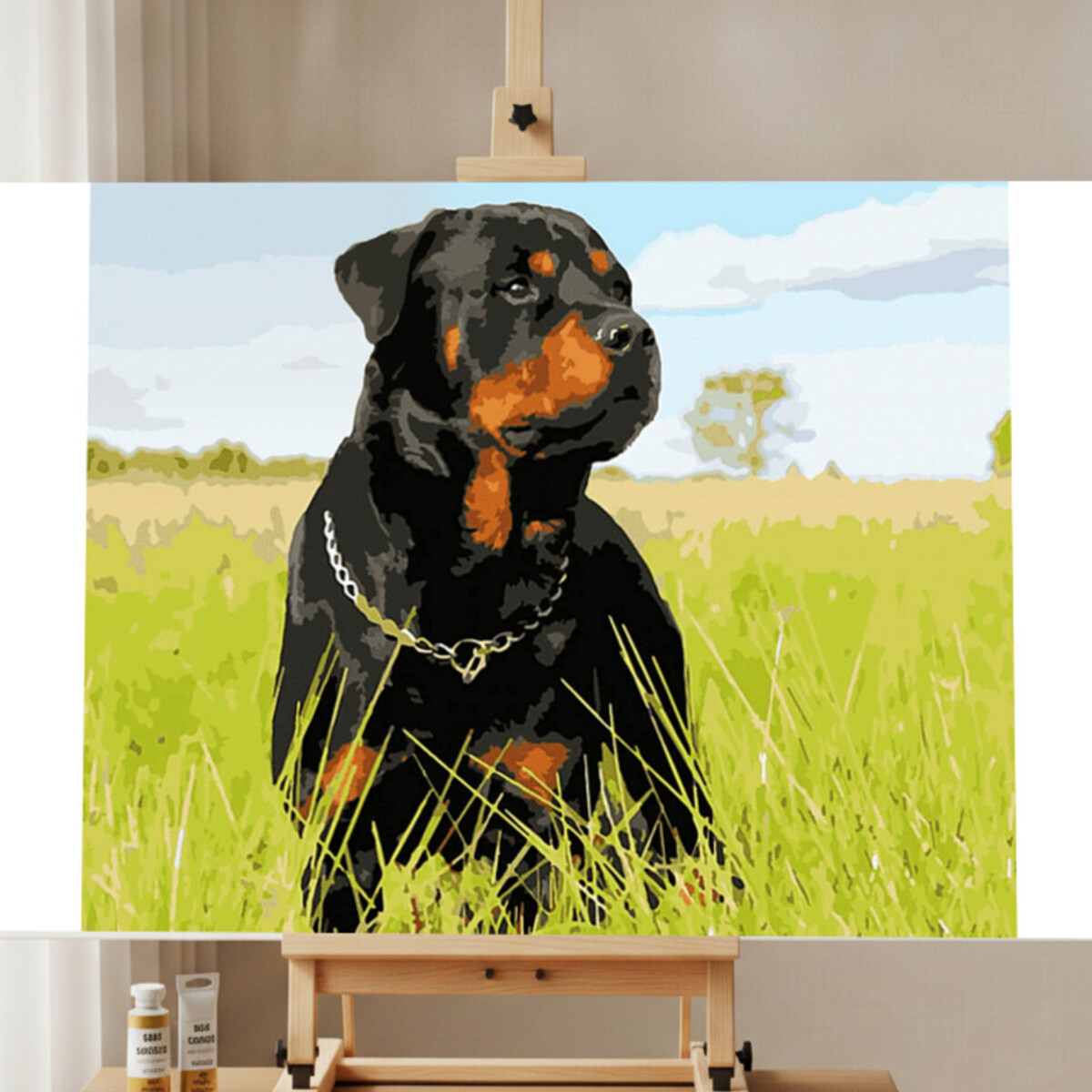 Rottweiler Hund Malen nach Zahlen Set