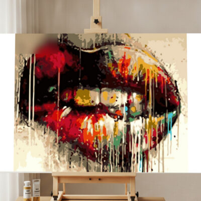Pop Art Lips Paint by Numbers Kit