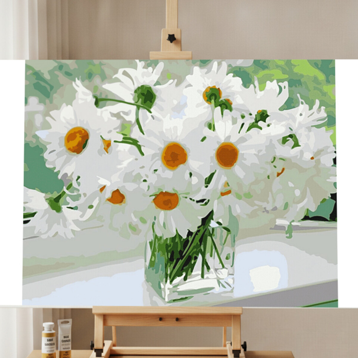 Kit Peinture par Numéros Fleurs Blanches