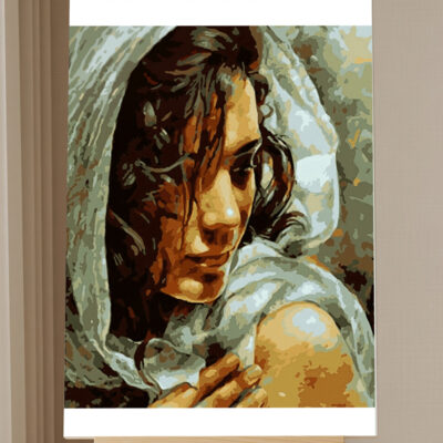 Woman Scarf Paint by Numbers Kit