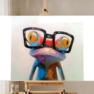 Cute Colorful Glasses Frog Painting By Number Kit Paint by Numbers Kit