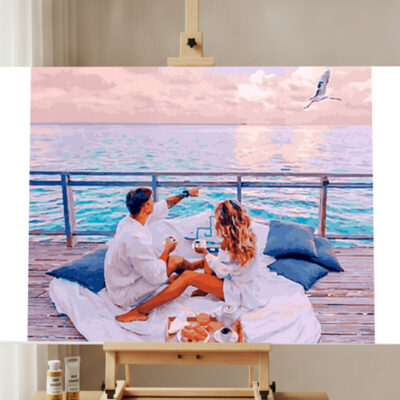 Seaside Couple Scenery Paint by Numbers Kit