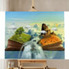 Kit Peinture par Numéros Couple au Bord de Mer