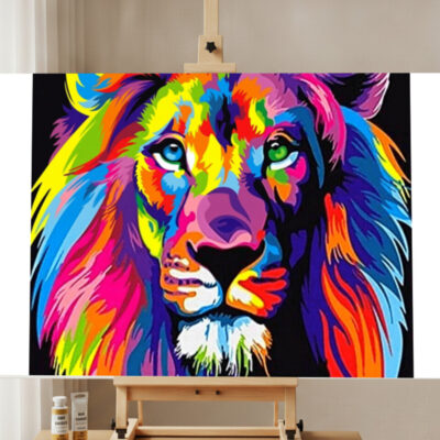 Pop Art Lion Paint by Numbers Kit for Adults