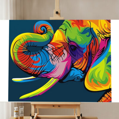 Kit Peinture par Numéro Éléphant Abstrait
