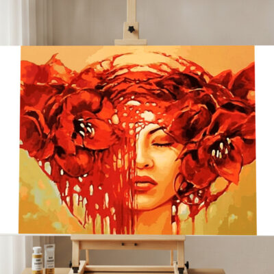 Paint by Number Kit Abstract Woman in Red Paint by Numbers Kit