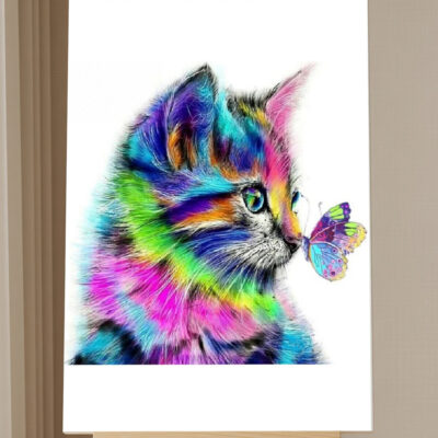 Butterfly Cat Animal DIY Painting Diamond Painting Kit