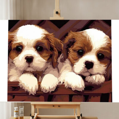 Paint by Number Kit Two Puppies Paint by Numbers Kit