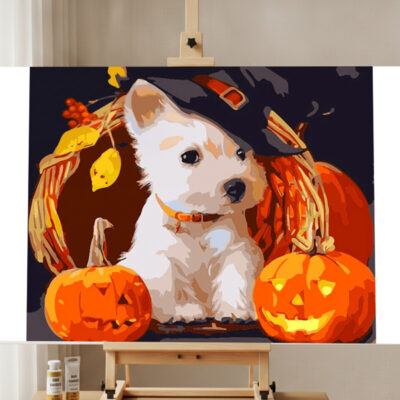 Halloween Dog Puppy Paint by Numbers Kit