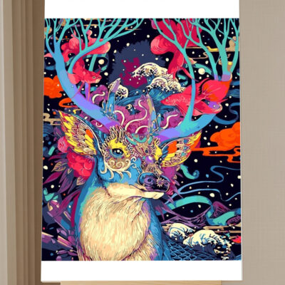 Abstract Deer Paint by Numbers Kit - 16x20 cm