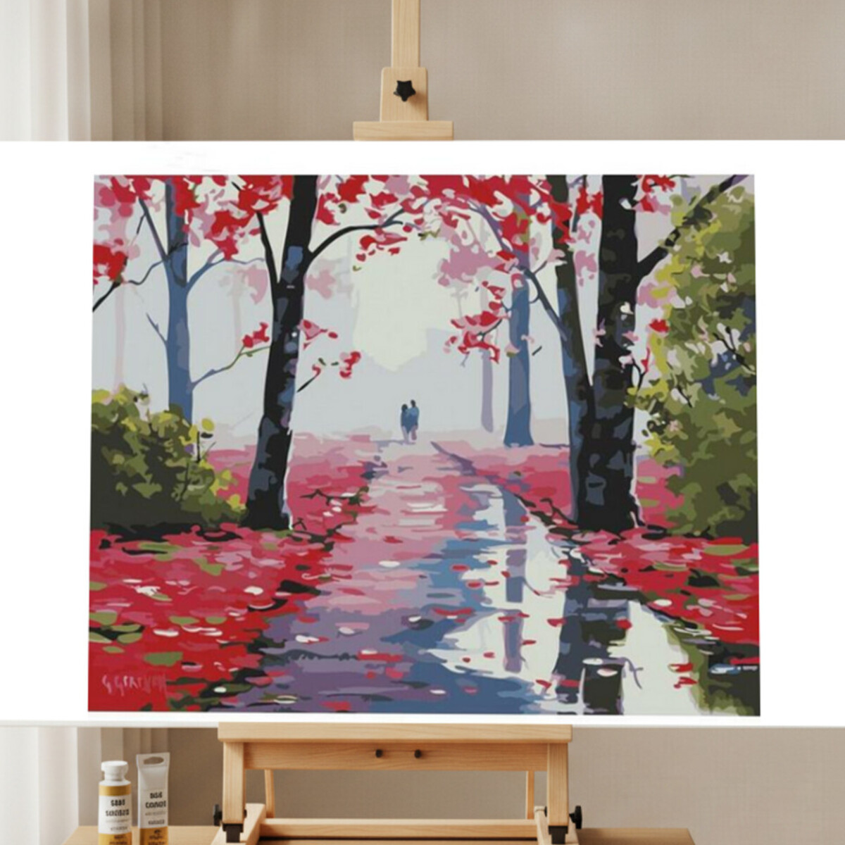 Blumenweg Malen nach Zahlen Set für Erwachsene — DIY Blumen-Leinwand