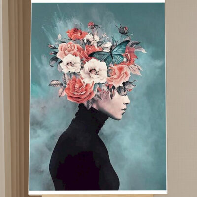 Digital Oil Paint by Numbers Hand Painted Butterfly Woman Art Picture Pa...