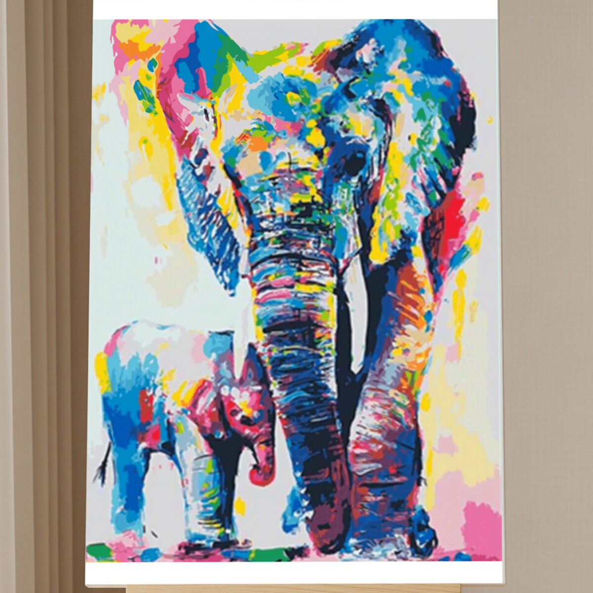 Abstrakter Elefant Malen nach Zahlen Set