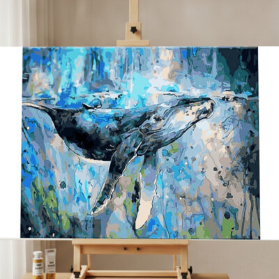 Abstract Whales Paint by Numbers Kit