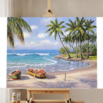 Paint by Numbers Kit Beach Palm Tree Scenery