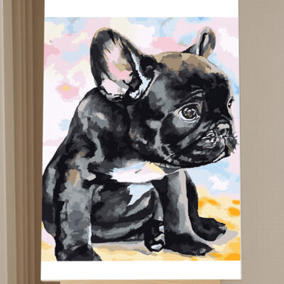 Black Puppy Dog Paint by Numbers Kit