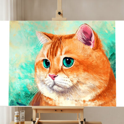Blue Eye Cat Paint by Numbers Kit
