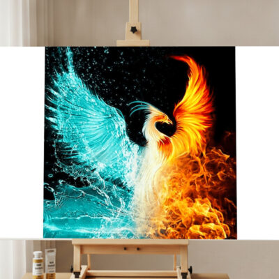 Blue Gold Phoenix Paint by Numbers Kit