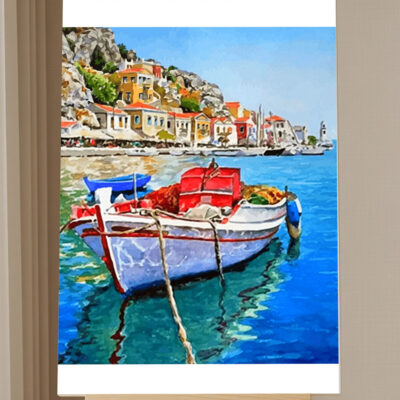 Paint by Numbers Kit Boat by The Sea Scenery