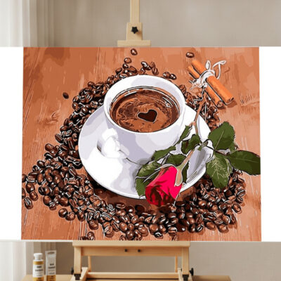 Coffee & Rose Paint by Numbers Kit
