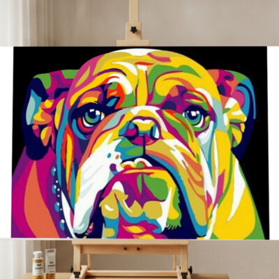 Bunte Bulldogge Malen nach Zahlen Set
