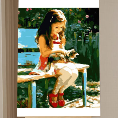 Cute Girl Paint by Numbers Kit