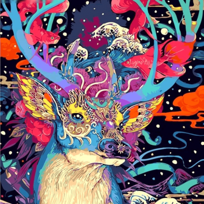 Paint By Numbers Kit Abstract Deer - Painting By Number