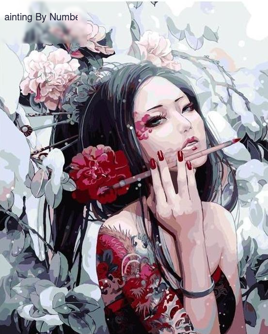 Asian Woman Paint by Numbers Kit - Painting By Number