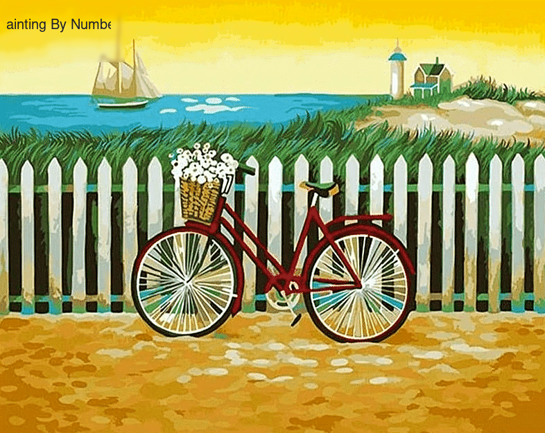 Paint by Numbers Kit Landscape Bicycle - Painting By Number