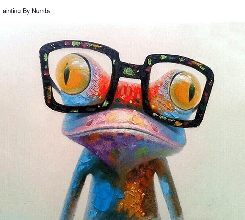 Cute Colorful Glasses Frog Painting By Number Kit - Painting By Number