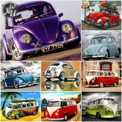 DiyCartoon Bus Rhinestones Mosaic Art Home Decor Diamond Painting Kit - DIY Art