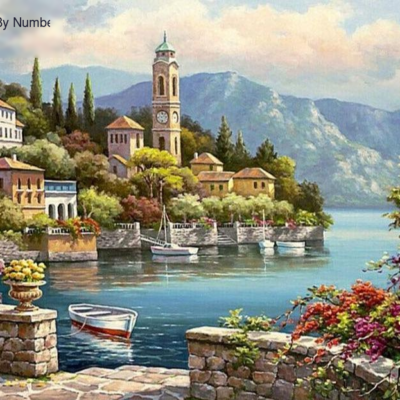 Paint by Number Kit Harbor Seascape - Painting By Number