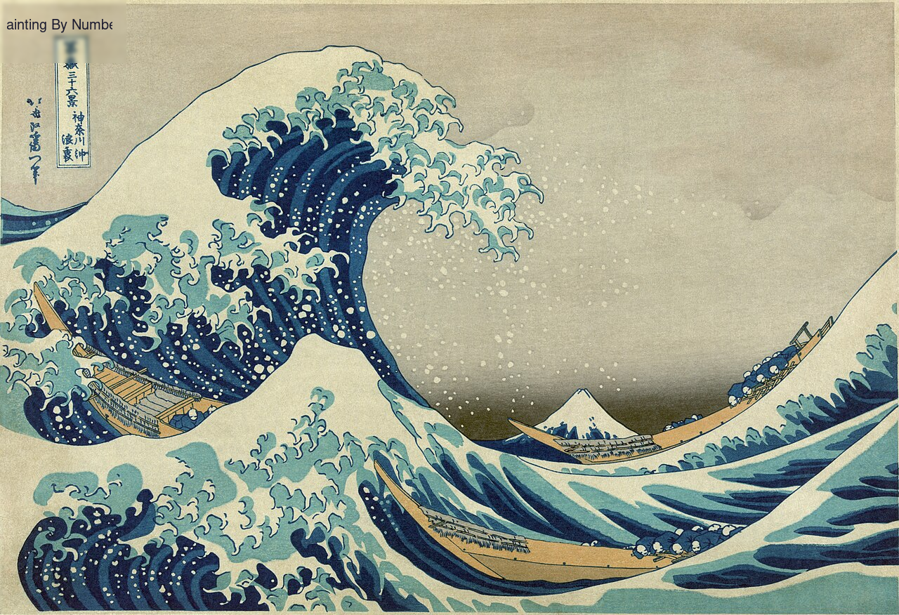 Red Fuji by Hokusai - Paint by Numbers Kit