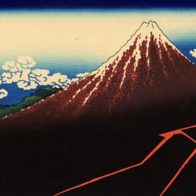 Thunderstorm Below the Summit by Hokusai - Paint by Numbers Kit