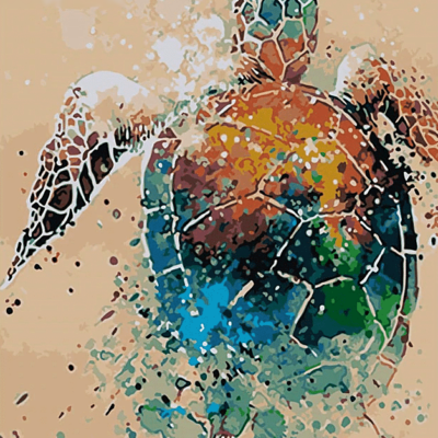 Abstract Turtle Paint by Numbers Kit - DIY Art