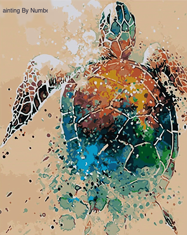 Abstract Turtle Paint by Numbers Kit - DIY Art