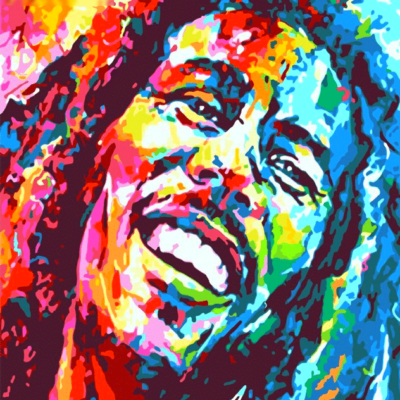 Abstract Bob Marley Paint by Numbers Kit - DIY Art