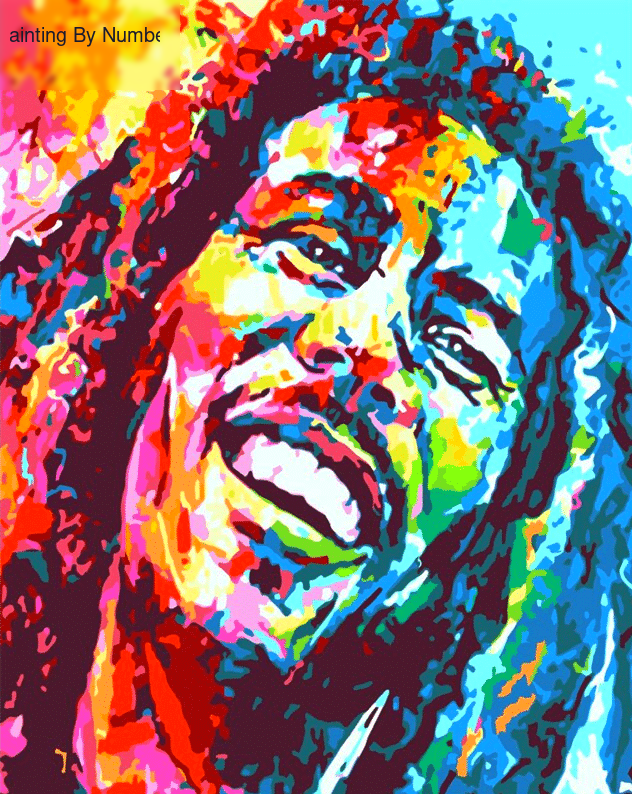 Abstract Bob Marley Paint by Numbers Kit - DIY Art