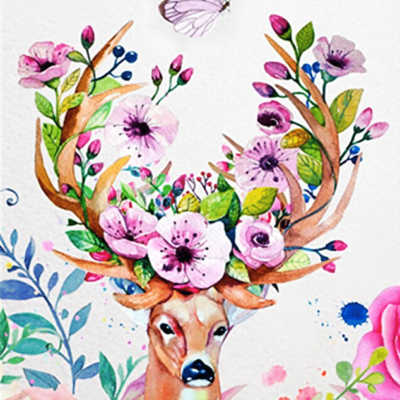 Abstract Deer Paint by Numbers Kit - DIY Art