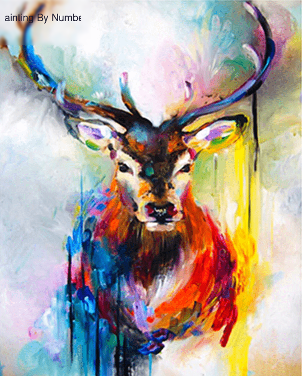 Abstract Elk / Deer Paint by Numbers Kit - DIY Art