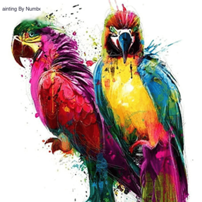 Abstract Parrots Paint by Numbers Kit - DIY Art